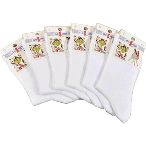 Child White Socket Socks (6 Pair) 1-11 Age-Pattern Socks Outdoor Cotton Socket socks To Escape durable 6'lı