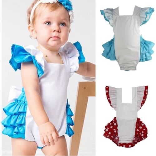 New Sweet Kids Baby Girl Straps Halter Cotton Romper Backless Jumpsuit Patchwork Outfits One-pieces Baby Rompers Детские комбин