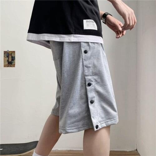 New Men Fitness Bodybuilding Shorts Man Summer Gyms Workout Male Breathable Quick Dry Sports Basketball Jogger Buttons Shorts
