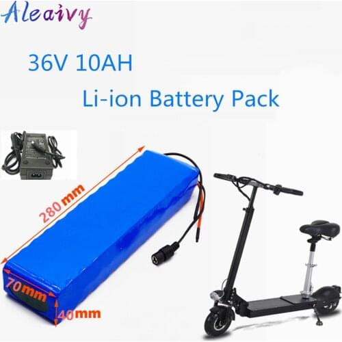 Aleaivy NEW 36V 10Ah 500w 10S3P Lithium ion Battery Pack For 42v E-bike Electric bicycle Scooter with 15A discharge BMS+charger