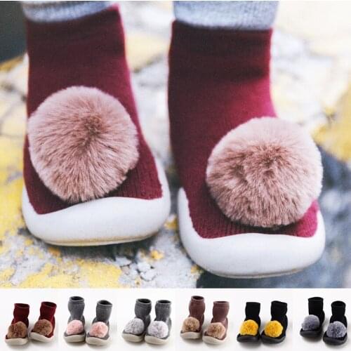 New baby shoes baby ball floor shoes Cute childrens floor socks Non-slip rubber bottom baby toddler shoes baby booties