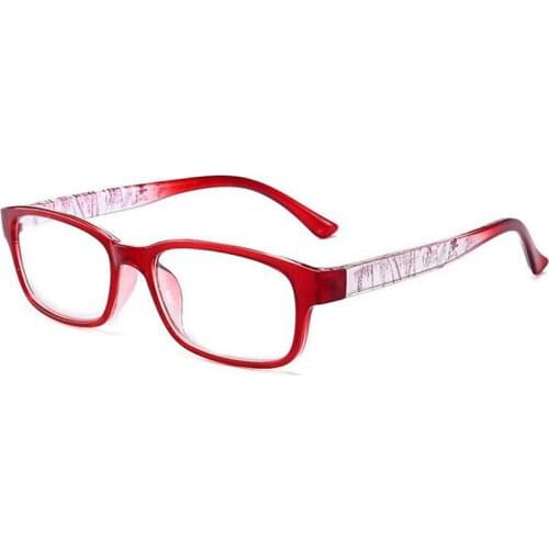 Resin Lens Square Reader Glasses For Elderly Ultralight PC Frame Magnifier Eyeglasses Black/Red/Blue/Purple Frame +1.0 To +4.0