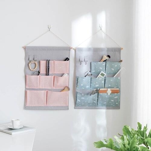Falling snow Hanging storage bag Bedside Storage Organizer Dorm Room Phone Book Magazine Storage Bag Holder with Hook Bed Pocket