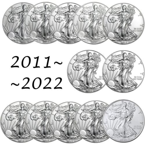 2011--2021 United States of Liberty Chllenge Coin Commemorative Coin 1 oz Fine Silver Collectibles America Coins Gift Collection
