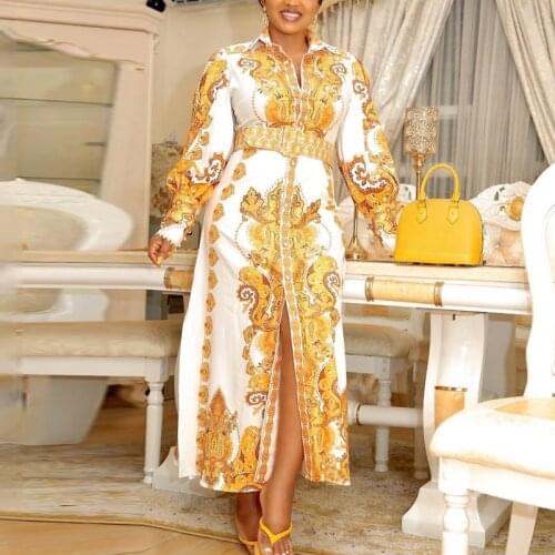 African Dress Women Dashiki Long Sleeve Dress Plus Size Spring Summer Classy African Clothing Fairy Dresses Party Birthday 4XL