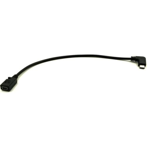 Right Angle USB-C Charging Cable, Duttek USB 3.1 Type C Male to Mini USB (Mini B) Female Converter Cable Cord 0.3m
