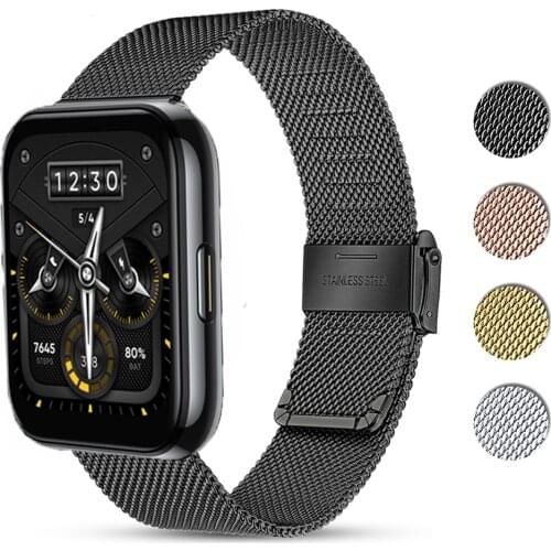 22mm Stainless Steel Strap For Realme Watch 2 2 Pro Smart Band Magnetic Loop Metal Bracelet For Realme Watch S Wristbands correa