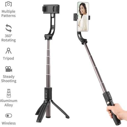 Andoer H5 Handheld Smartphone Gimbal Stabilizer Extendable Selfie Stick Tripod Stand with Remote Shutter for Live Stream Selfie
