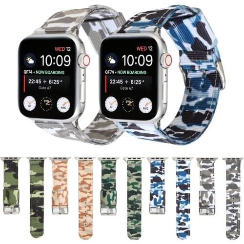 Camouflage Bracelet for Apple Watch Band 4 5 Canvas sport strap Replacement watch Accessories 40 44mm for Iwatch 38 42mm 3 2 1