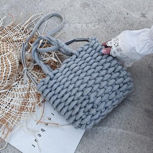 HOT French Original Design Elegant Shoulder Bag & Stylish High-end Space Gray Woven Handbag Width 26cm Height 24cm Thickness 9cm