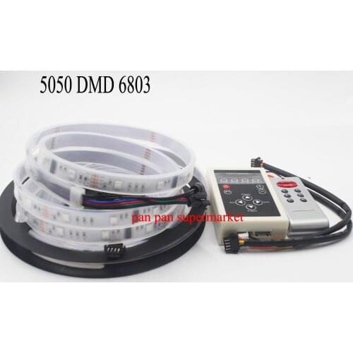 5M 6803 LED RGB Strip 150LED 5050 IC model Digital IP67 Dream Magic Color Tube Waterproof 12V LED Strip + RF6803 Controller
