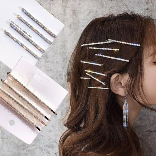 4Pcs Rhinestones Hair Clip For Women Hair Accessories Crystal Hair Clips Girls Barrette Hair pins Hair Jewelry headdress