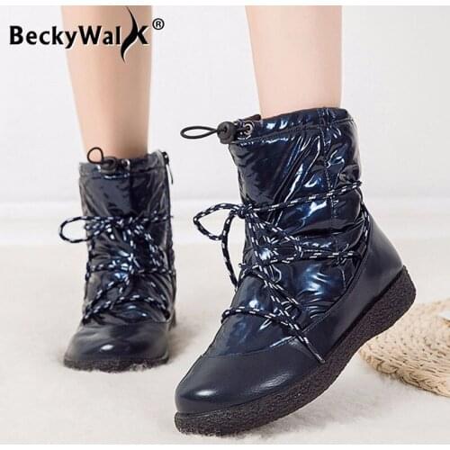 Womens Short Boots Platform Shoes 2021 New Boots Women Snow Boots Keep Warm Down Waterproof for Women femmes bottes 43 WSH3728