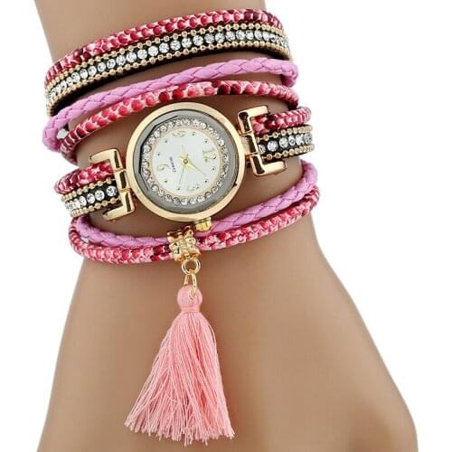 Gnova platinum fashion Watch Women Classic Bracelet Silver Original Design Tassel Pendant Wristwatches Leather Vintage Quartz