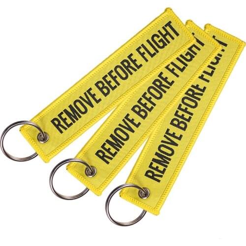 1pcs Remove Before Flight Embroidery Key Ring Key For Cars Aviation Tag Key Chain Small Business Gift