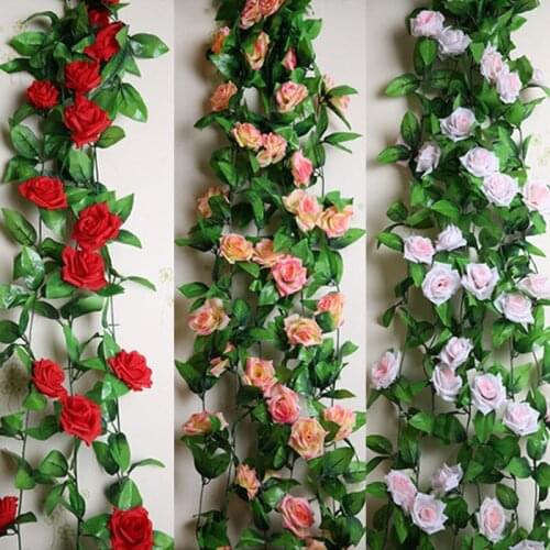 2.3M Silk Rose Flower Ivy Vine Hanging Garland Artificial Flower Party/Home/Wedding Decoration