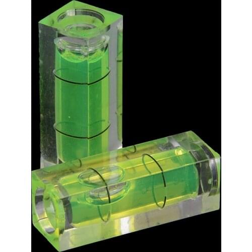2Pcs 10*10*29mm Rectangular Cube Spirit Level Bubble Spirit Degree Mark Measuring Surface Level Ruler Detector Measuring Tools