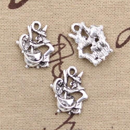 30pcs Charms Witch Refining Drugs 19x15mm Antique Silver Color Plated Pendants Making DIY Handmade Tibetan Silver Color Jewelry