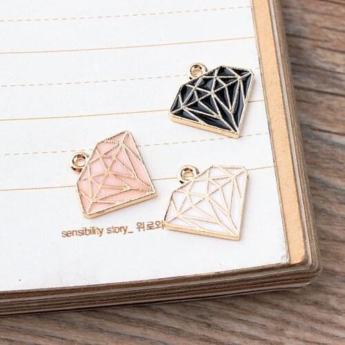 4 Color Stones Shape Pendant Charms DIY Korean Jewelry Accessories Gold Drip Oil Making Material For Bracelet,Earrings