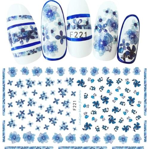5sheets flower design ADhesive nail decals Nails Art decorations Stickers acrylic nail accessories beauty manicure tools F221225