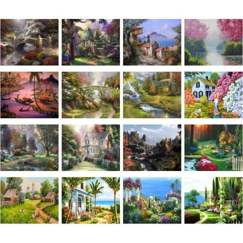 Forest Hut Anime Beautiful Landscape Diamond Painting Diy Diamond Embroidery Mosaic Rhinestones Cross Stitch Kits Handmade Gifts