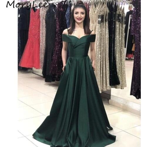 Prom Dresses Fashion Spaghetti Straps A-Line High Quality Satin Prom Dresses With Zipper Back vestidos de fiesta de noche