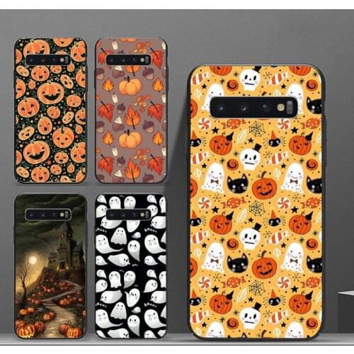 Cute little ghost with halloween pumpkin Phone Case For Samsung galaxy S 8 9 10 20 21 30 A 30 50 51 70 note 10 plus Ultra 5g