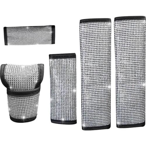 Auto Safety Door Handle Cover, Luster Crystal Car Protective Handle Cover Diamond Car Decor Accessories