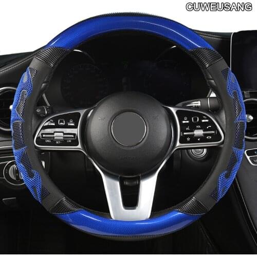 CUWEUSANG Geely Carbon Fiber Leather Car Steering Wheel Cover For Geely CK EC7 EC8 MK CK2 GC9 GC6 emgrand 7 X7 ec7 atlas MK