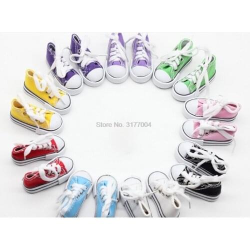 DHL 200pair 7.5cm Canvas Shoes For BJD Doll Fashion Mini Shoes Doll Shoes for Russian DIY handmade Doll Accessories