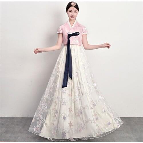 Hanbok Korean National Stage Outfit Minority Costume Elegant Women Palace Wedding Hanbok Dress Oriantal Clothing Party Dress