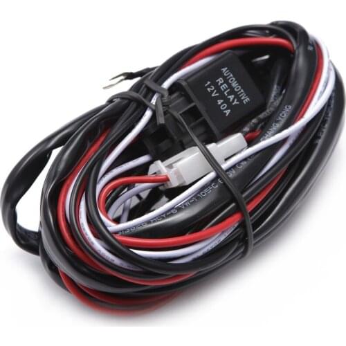 ECAHAYAKU 2m Auto Car Cable Wiring Harness Kit with 40A 12V ON/OFF Switch Relay Blade Fuse for 210W One LED Light Bar Fog Lamp