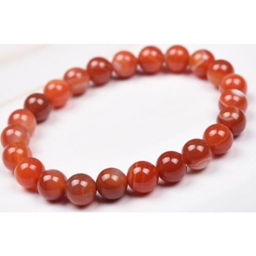 The best-selling natural A-grade red agate beads string elastic bracelet lovers jewelry friendship yoga bracelet