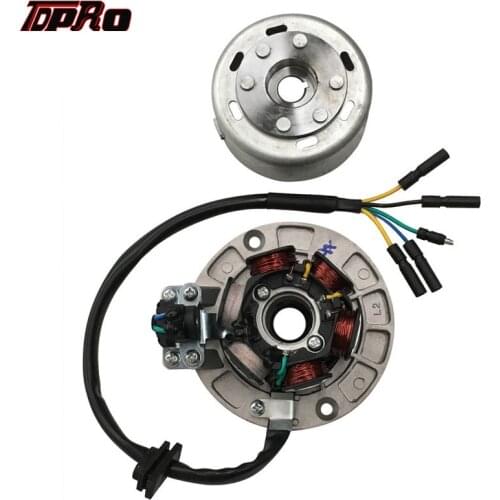 TDPRO Motorcycle Dirt Pit Bike 6 Poles Ignition Coil Magneto Stator Flywheel Rotor For YX 140cc 150cc 160cc Oil-cooled Engines