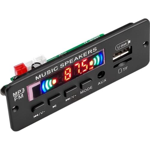 Bluetooth wireless 5V 12V MP3 player WMA decoder board audio module with call recording power amplifier 2*3W