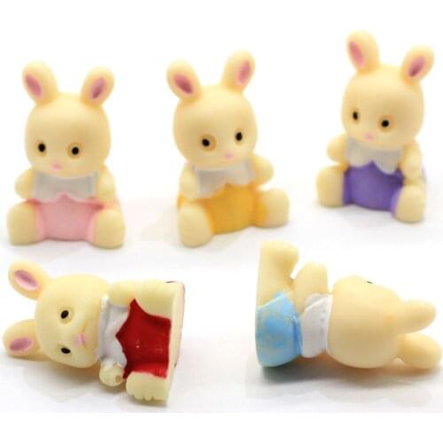 Cartoon Rabbit Animals Resin Cabochon Kawaii Flatback DIY Scrapbooking Hair Phone Case Decoration Craft Accessories