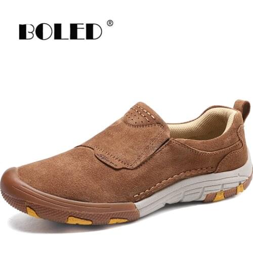 Suede leather slip-on nen casual shoes outdoor spring autumn flats shoe breathable walking shoes men Zapatos Hombre