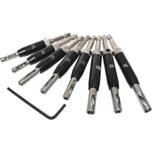 1 Set Self Centering Lock Hinge Drill Bit Set Hardware Drawer Pilot Hole Guides Drill Automatic Positioning Center Dril Bits