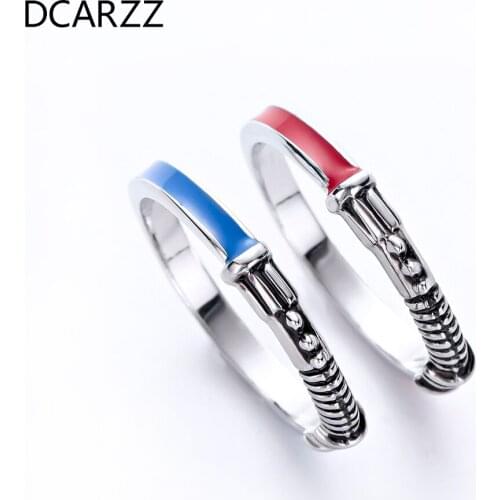 Lightsaber Ring Set for Men Women Punk Vintage Ring Movie Jewelry Christmas Gift Fandom Fashion Cosplay Costume 2 Color