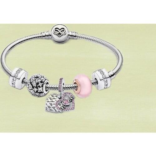 2021 New Mothers Day Series High-quality 925 Silver "my Heart" Bracelet Set, Fashionable Original Diy Jewelry For Women As Gift