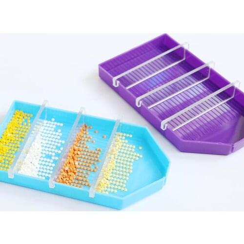 5D DIY Diamond Painting Organizer Holder Plastic Separate Square Round Diamond Drill Plate Tool with Card Slot Piece