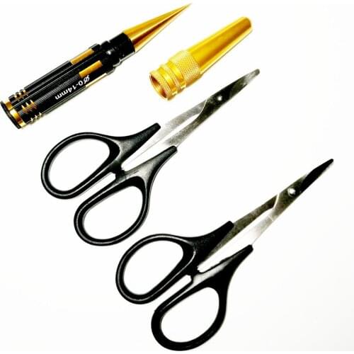 Hole Opener Reamer Drill 0-14mm Puncher & Car shell scissors Metal Steel For RC car ship aircraft Model DIY tools