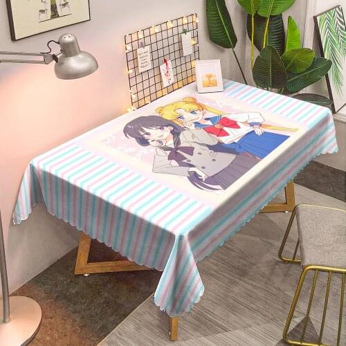 Pink Girls Cute Tablecloth Decorative Rectangular Kitchen Dining Tea Soft Anime Cartoon Table Cloth Cover Nappe De Table Tapete