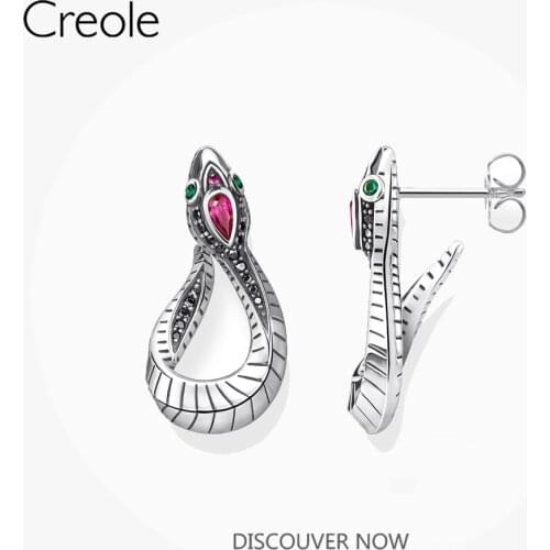 Earrings Snake Hinged Hoop 2021 New Fine Jewerly Women Ear Studs in 925 Sterling Silver Wisdom Security Bijoux Gift for Lady