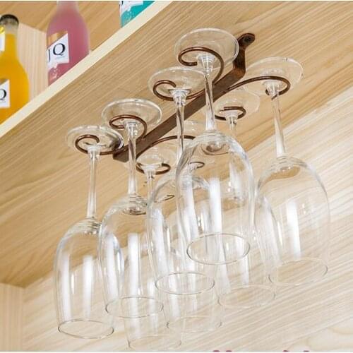 4 - 12 Wine glass rack Hanging Under Cabinet wine cup holder Stemware storage rack display shelf Organizer bar accessoires