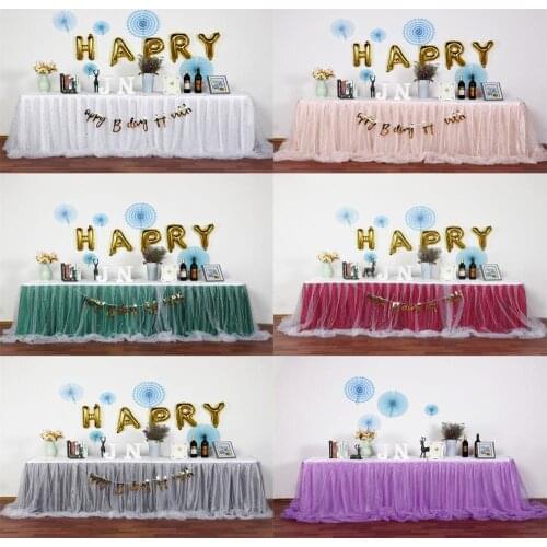 Organza tulle tutu table skirt for Wedding Birthday Party Baby Shower Banquet Decor Table Cloth Table Skirting