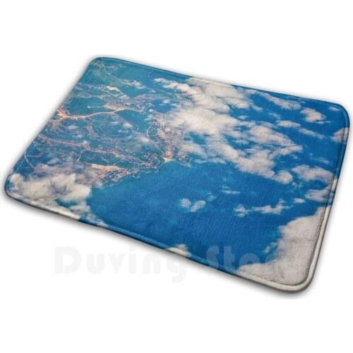The View From The Plane Soft Non-Slip Mat Rug 1932 Carpet Cushion Alps Mountian Sky Flight Space Earth Blue Black