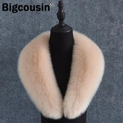 2021 New Style Faux Fur Collar For Women Luxury Soft Faux Fox Fur Scarves Wraps Men Children Winter Down Coats 50cm 90cm Scarf