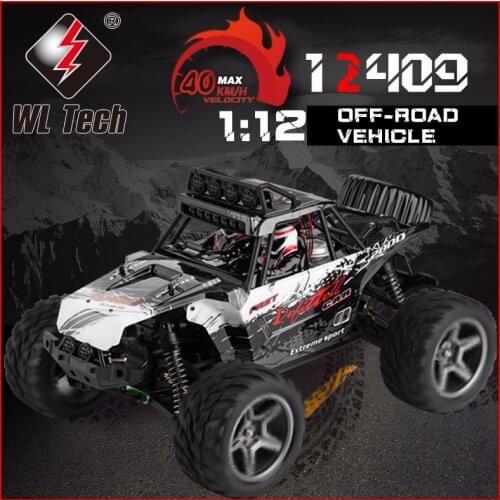 WLtoys 12409 Racing Car 1/12 4WD 2.4G Radio Remote Control High Speed Off-Road Bigfoot Climbing Truck With LED Light Outdoor Toy