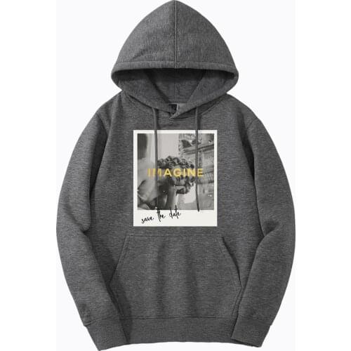 Funny Print Imagine Hoodies For Men Casual Hooded Tracksuit New Style Fitness Sportswear Loose Vintage Hoody Fashion Pullover